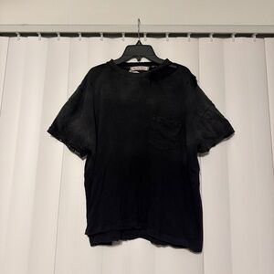 We The Free Distressed Black Short Sleeve Tee